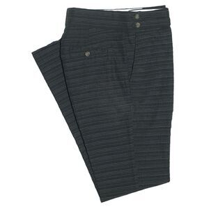 Mens Gurkha Pants Gray Blue Striped Slim High Waist Flat Front Dress Trousers 34